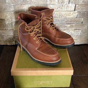 Leather work style boots